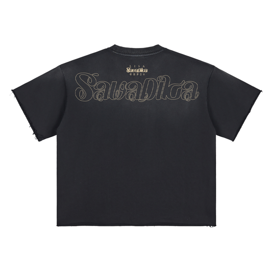 HELLO SAWADIKA SUN FADE BLACK TEE