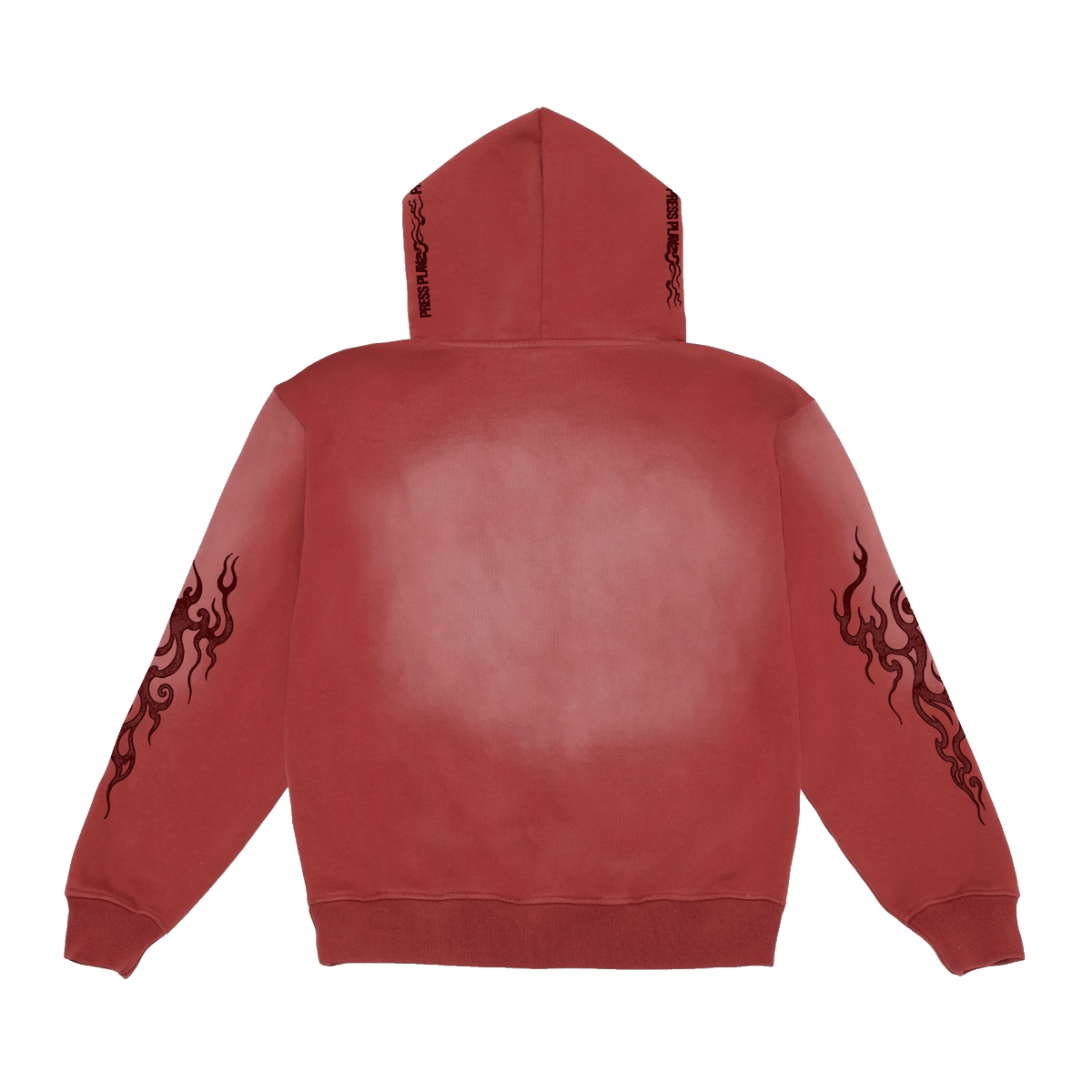 PRESS PLAY DISTRESSED RED HOODIE