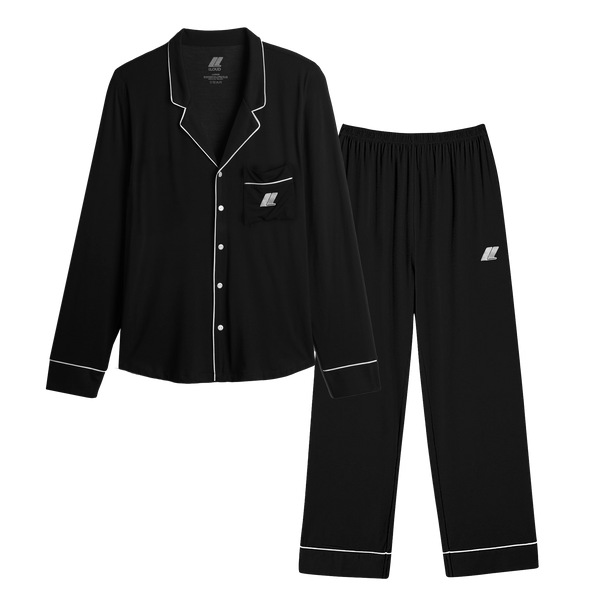 Sequined Cotton Pajama Set - Black Sparkle | SLEEPER – Sleeper