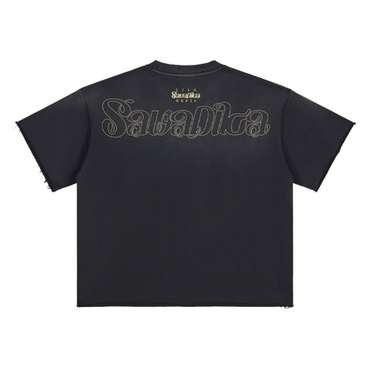 HELLO SAWADIKA SUN FADE BLACK TEE